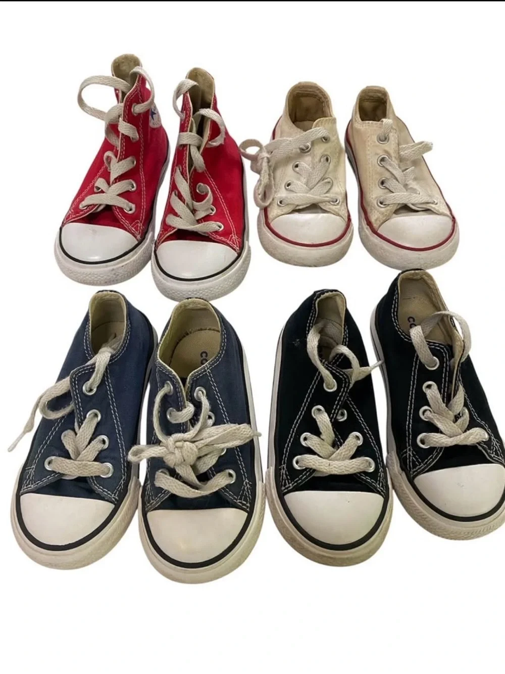 Converse Kids Canvas Low & High Top Sneakers in Red, White, Navy & Black